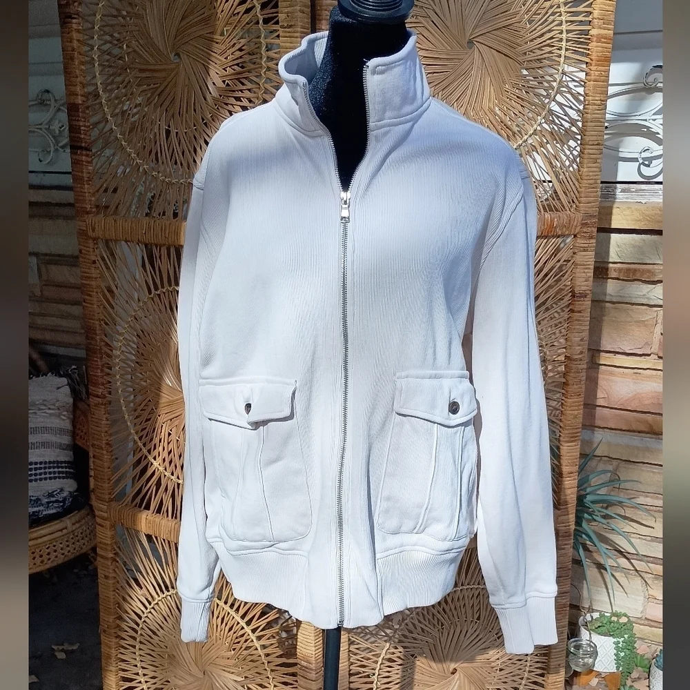 Banana Republic Off-White Bomber Jacket_Large